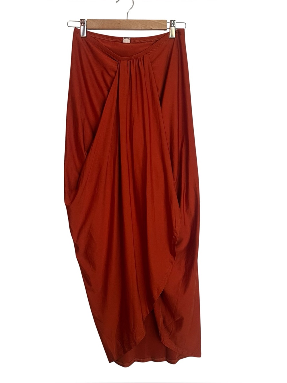 Orange Bodycon Wrap Skirt Medium
